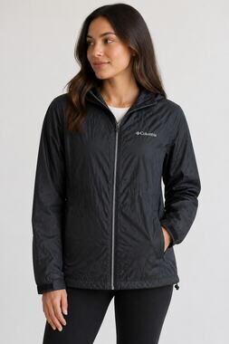 Columbia Black Hooded Outdoor Jacket Small
